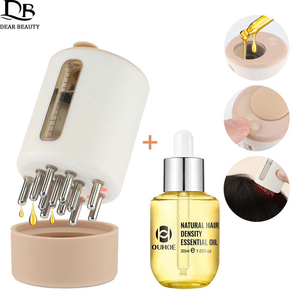 Hair Care Essential Oil - Vibração elétrica Head Massage Comb, óleo
