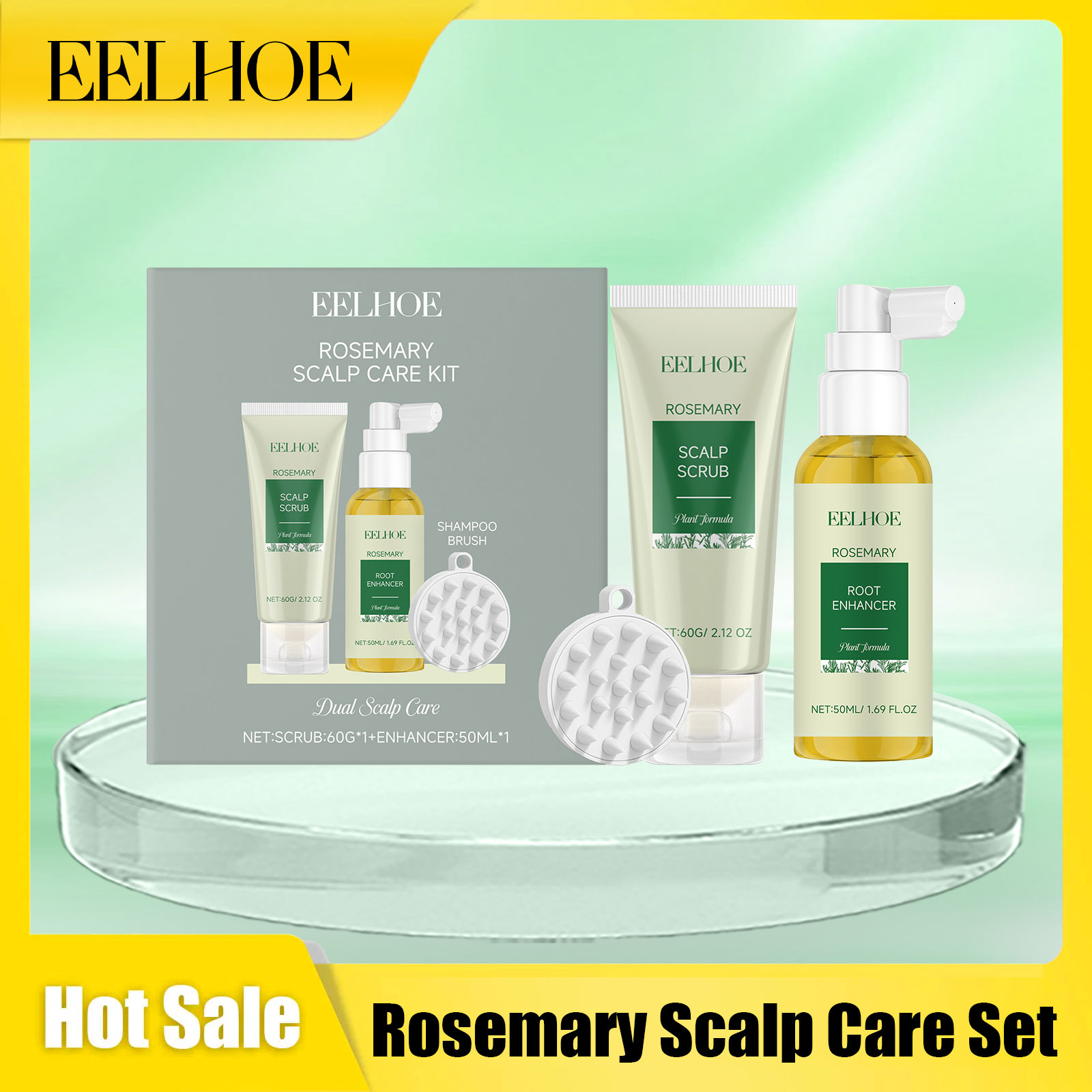 Hair Care Essential Oil - Conjunto Eelhoe Rosemary para Cuidado do