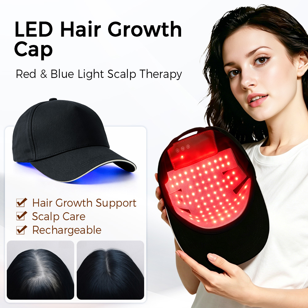 Hair Care Routine - Boné LED para Crescimento Capilar com